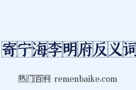 寄宁海李明府反义词是什么意思的图片